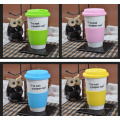 hot sale tea and coffee travel mug with silicon sleeve